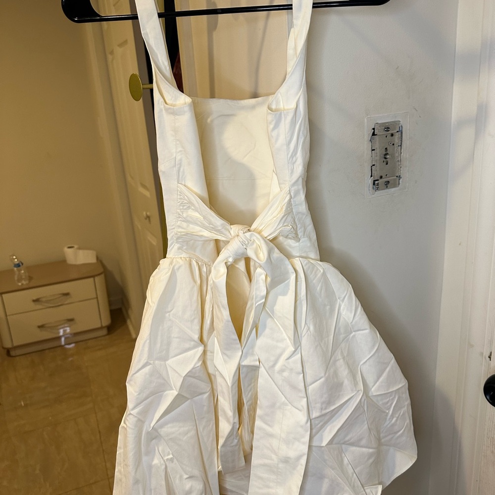 House of CB Florianne Ivory Bow Mini Dress